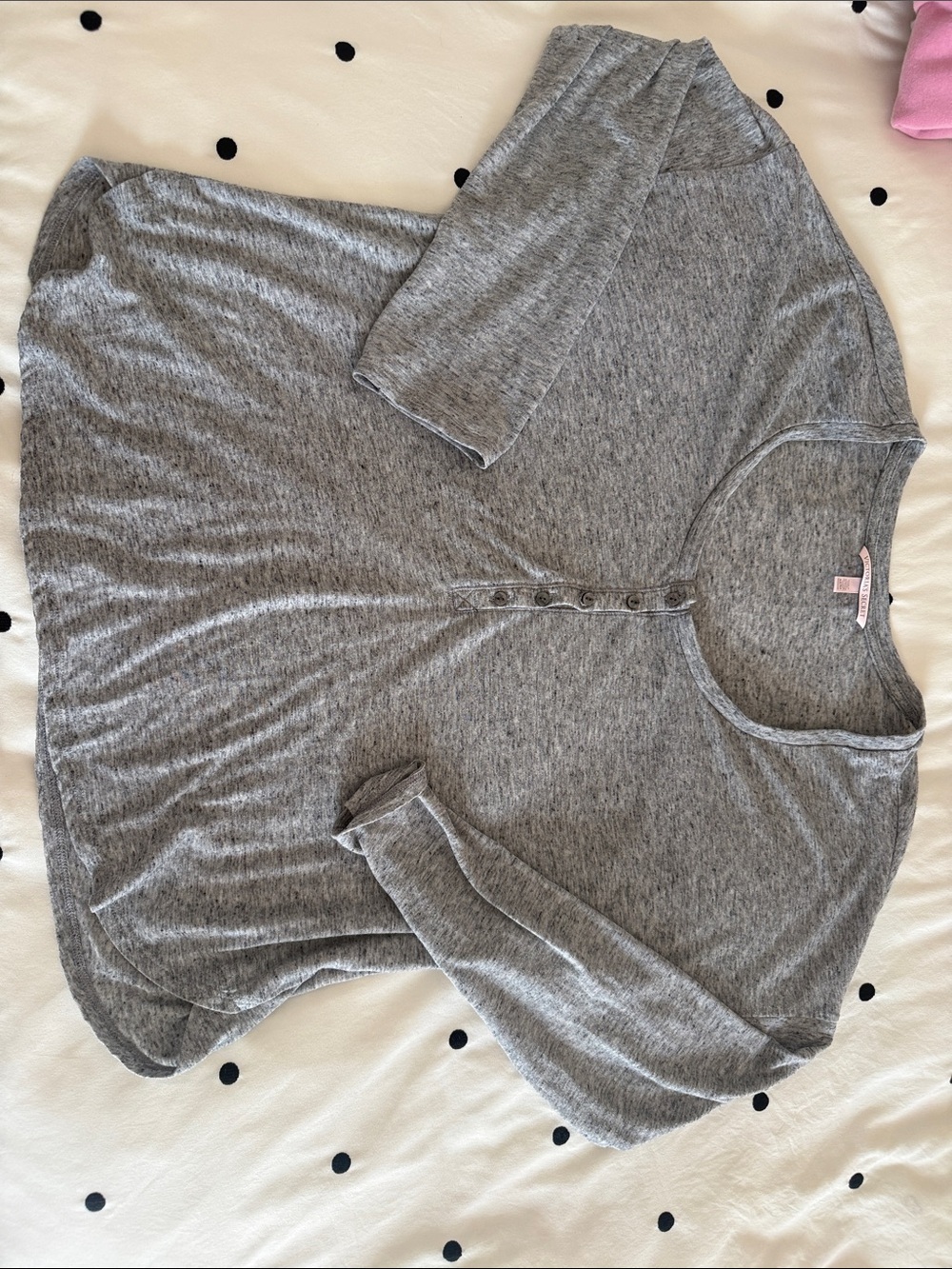 Victoria's Secret Gray Henley Pajama Top